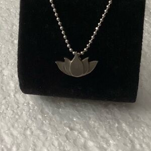 Alex Woo Sterling Silver Faith Lotus Pendant Necklace